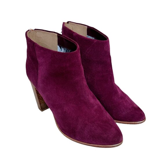 Ted Baker London Shoes - Ted Baker Lorca 2 Purple Wine Plum Suede Block Heel Ankle Boots